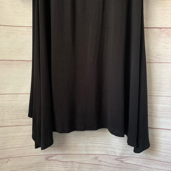 Living Doll Black Dress with Criss Cross Front V Neck Elbow Length Sleeves XL - Picture 5 of 11